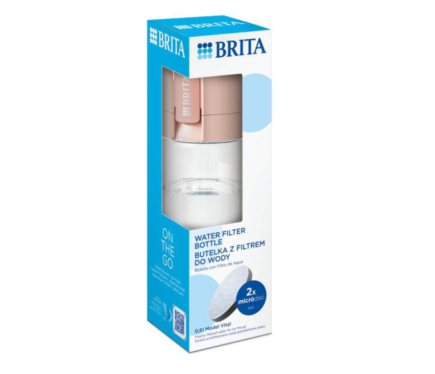 BRITA Butelka z filtrem VITAL Pastelowa Brzoskwinia + 2 filtry do wody MicroDisc - 1230569 - zdjęcie 6